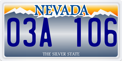 NV license plate 03A106