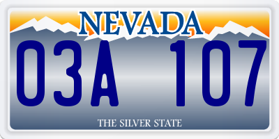 NV license plate 03A107