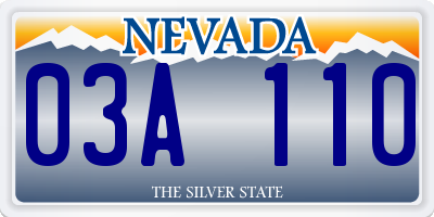 NV license plate 03A110