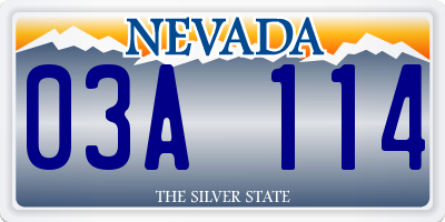 NV license plate 03A114