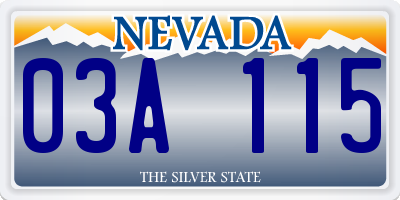 NV license plate 03A115