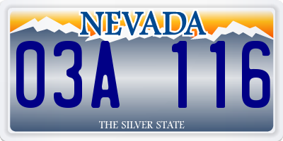 NV license plate 03A116