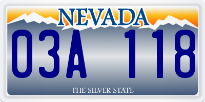 NV license plate 03A118