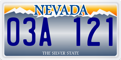 NV license plate 03A121