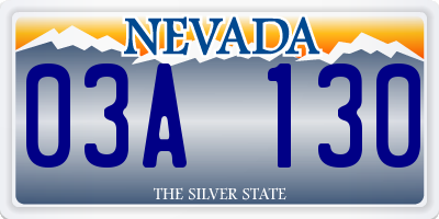 NV license plate 03A130