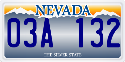 NV license plate 03A132