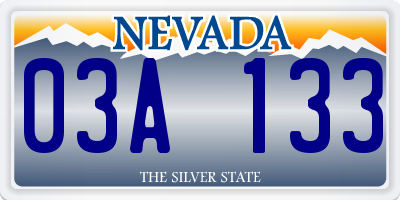 NV license plate 03A133