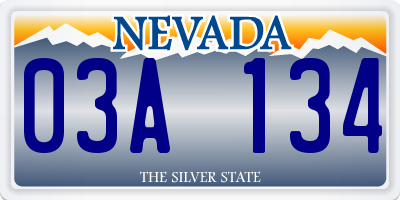 NV license plate 03A134