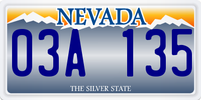 NV license plate 03A135