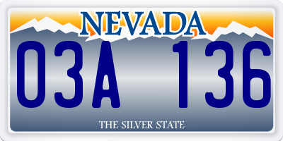 NV license plate 03A136