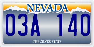NV license plate 03A140