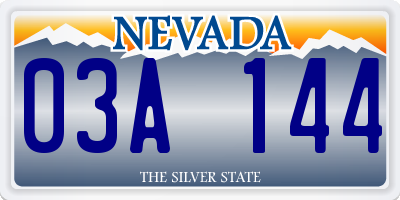 NV license plate 03A144