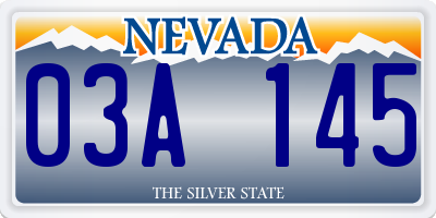 NV license plate 03A145