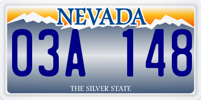 NV license plate 03A148