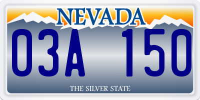 NV license plate 03A150