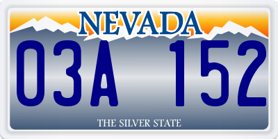 NV license plate 03A152