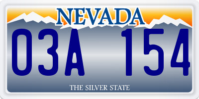 NV license plate 03A154