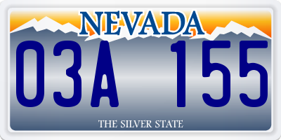 NV license plate 03A155