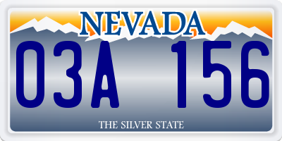 NV license plate 03A156