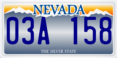 NV license plate 03A158