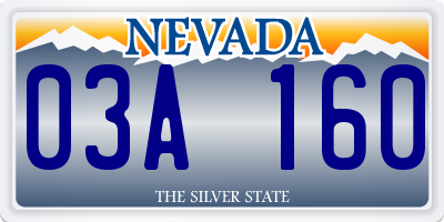 NV license plate 03A160