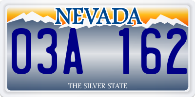 NV license plate 03A162