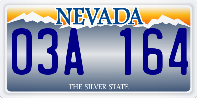 NV license plate 03A164