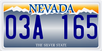 NV license plate 03A165