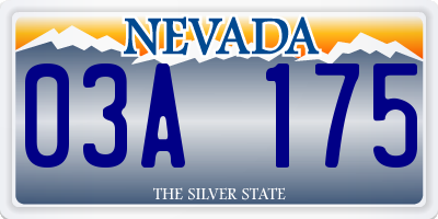 NV license plate 03A175