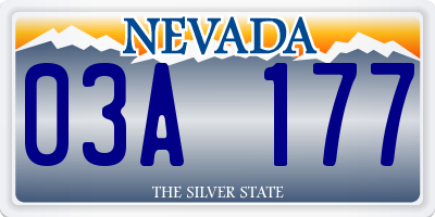 NV license plate 03A177