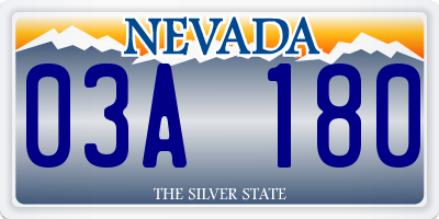 NV license plate 03A180