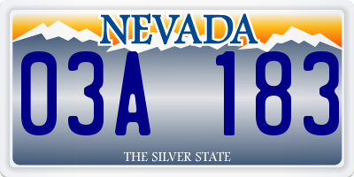 NV license plate 03A183