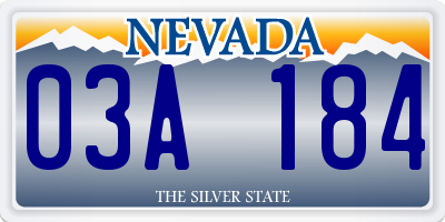 NV license plate 03A184