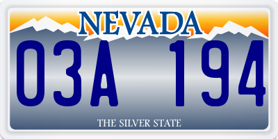 NV license plate 03A194