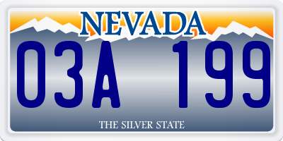 NV license plate 03A199