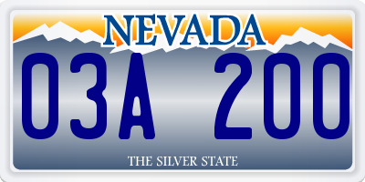 NV license plate 03A200