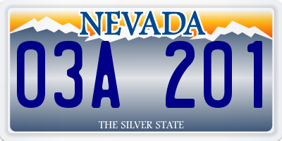 NV license plate 03A201