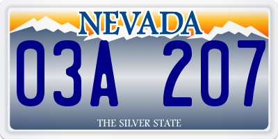 NV license plate 03A207