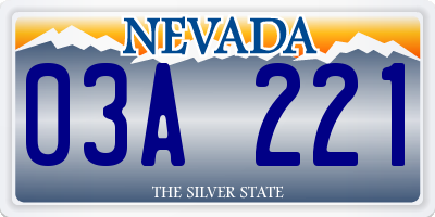 NV license plate 03A221