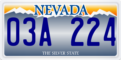 NV license plate 03A224