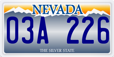 NV license plate 03A226