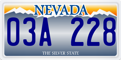 NV license plate 03A228
