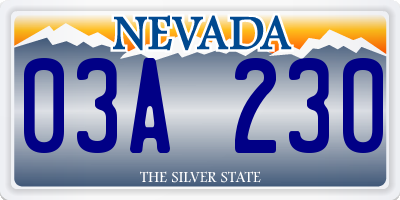 NV license plate 03A230