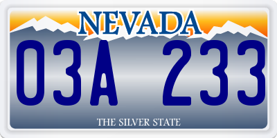 NV license plate 03A233