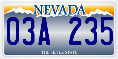 NV license plate 03A235