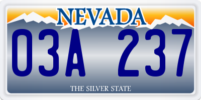 NV license plate 03A237