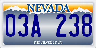 NV license plate 03A238