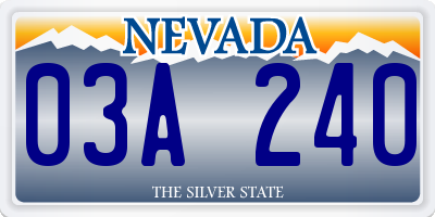 NV license plate 03A240