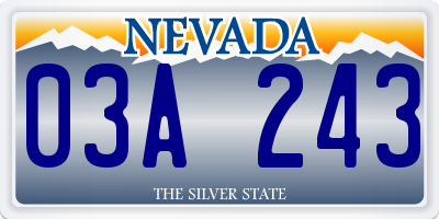 NV license plate 03A243