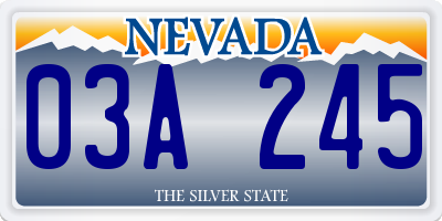 NV license plate 03A245